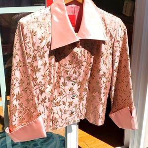 Peach sequined satin jacket